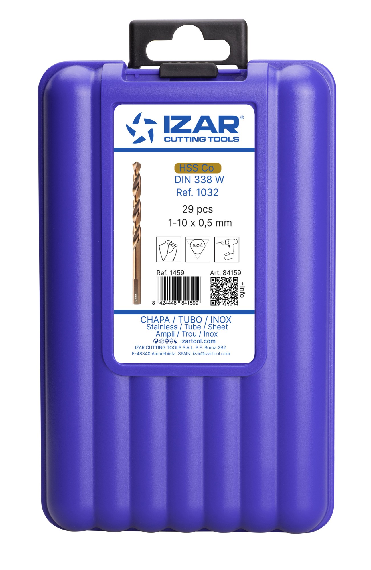 JUEGO BROCAS DIN338 29-UDS. - 1459 - 1-13X0,50 + PREVIOS ROSCADO HSSE (1032)