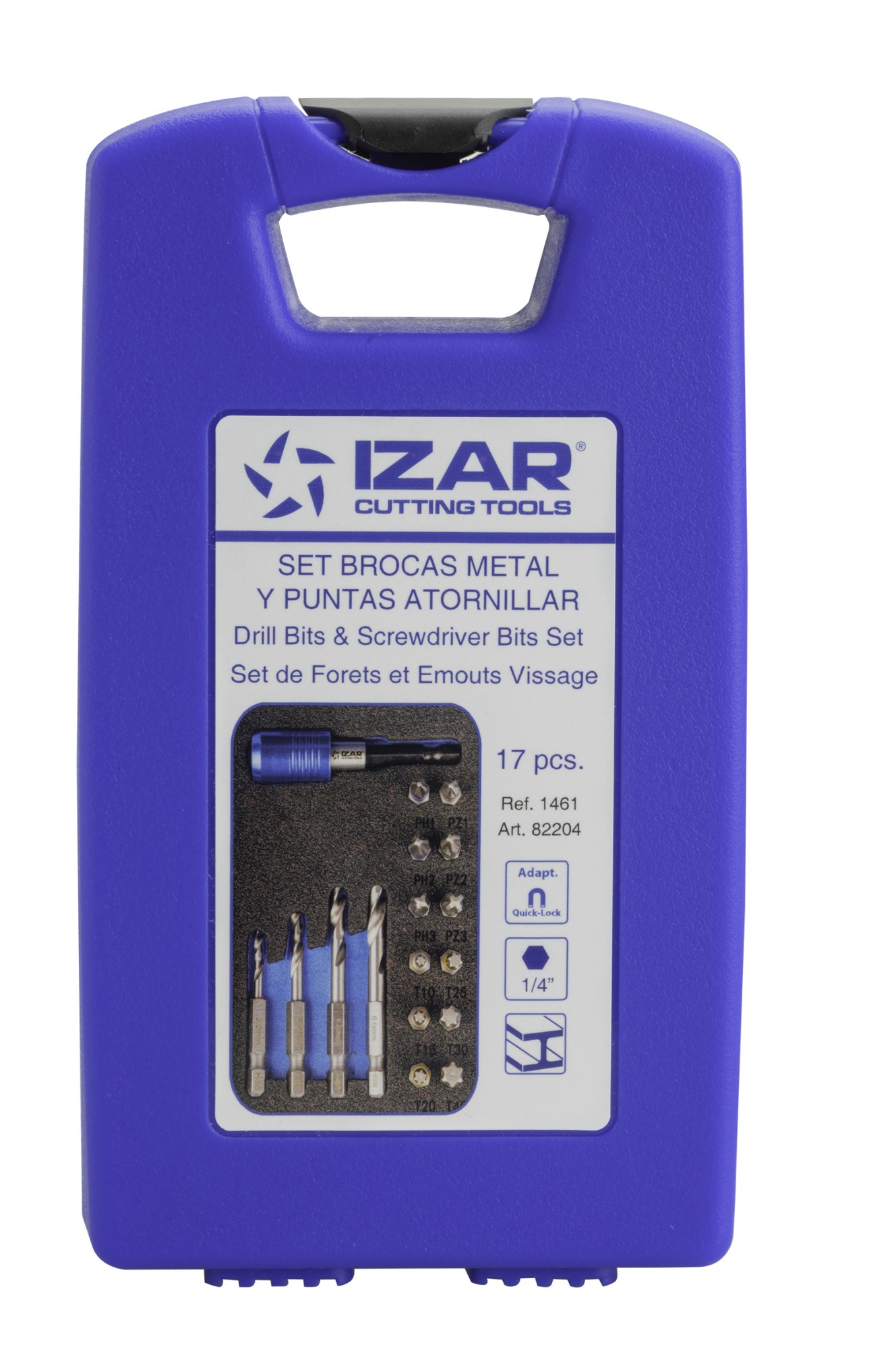 SET MIXTO  - 1461 - SET MIXTO BROCAS HEXAGONALES METAL + PUNTAS ATORNILLAR 17 PCS