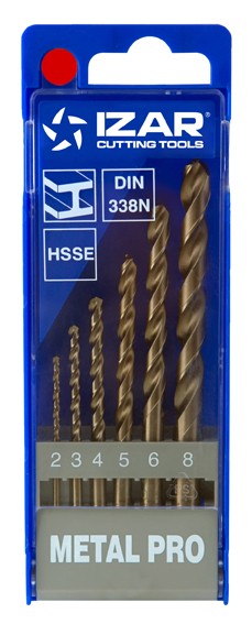 JUEGO BROCAS DIN338 6-UDS. - 1462 - 2-3-4-5-6-8 HSS Co (1016)