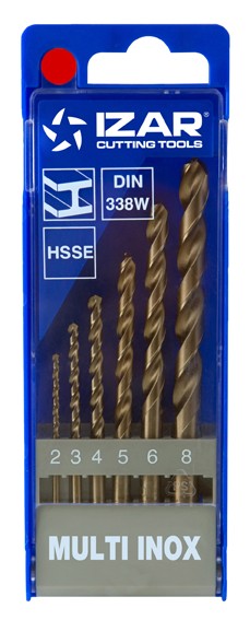 JUEGO BROCAS DIN338 6-UDS. - 1462 - 2-3-4-5-6-8 HSSE MULTI-INOX (1021)