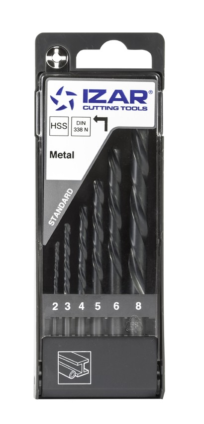 JUEGO BROCAS DIN338 6-UDS. - 1462 - 2-3-4-5-6-8 HSS (1025)