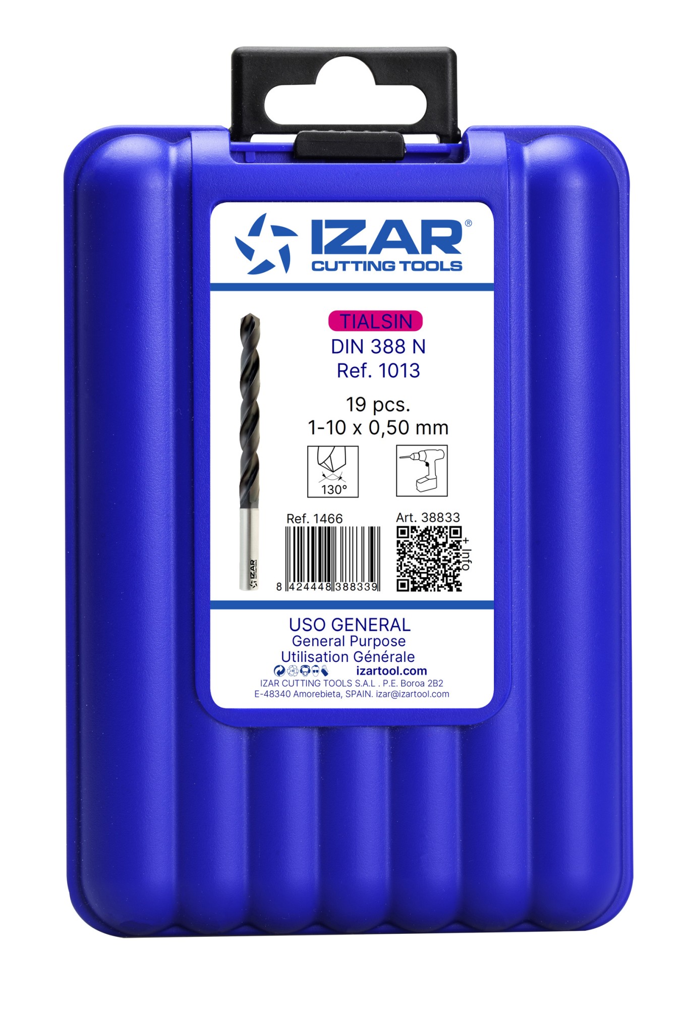 JUEGO BROCAS DIN338 19-UDS. - 1466 - 1-10X0,50 HSS+TIALSIN (1013) - TIALSIN