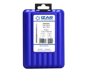 JUEGO BROCAS DIN338 19-UDS. - 1466 - EXPO BOX PALLET 5 SETS 1-10X0,50 ZIRKON (1015) - PUNTA ZIRKONIO