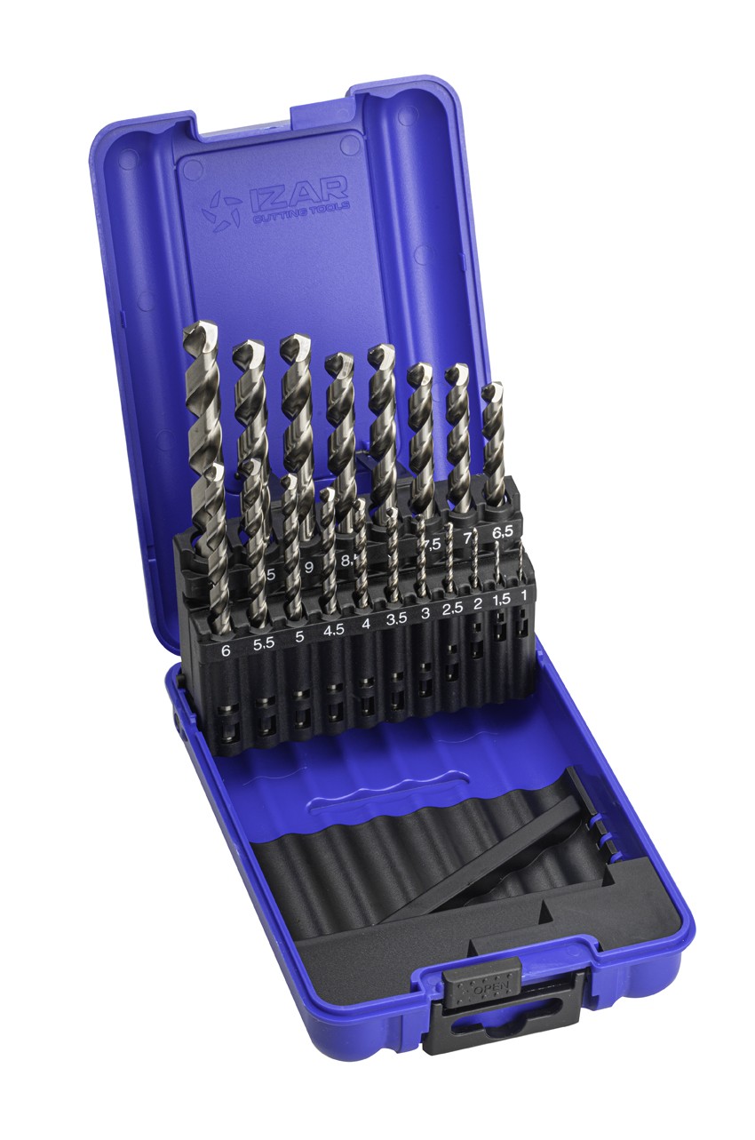 JUEGO BROCAS DIN338 19-UDS. - 1466 - 1-10X0,50 HSS Co INOX (1020)