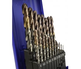 JUEGO BROCAS DIN338 19-UDS. - 1466 - 1-10X0,50 HSSE+BORDEAUX (1029) - POINTE BORDEAUX