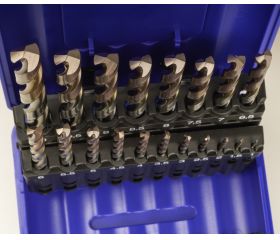 JUEGO BROCAS DIN338 19-UDS. - 1466 - 1-10X0,50 HSSE+BORDEAUX (1029) - POINTE BORDEAUX