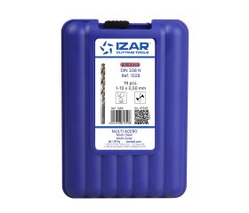 JUEGO BROCAS DIN338 19-UDS. - 1466 - 1-10X0,50 HSSE+BORDEAUX (1029) - POINTE BORDEAUX