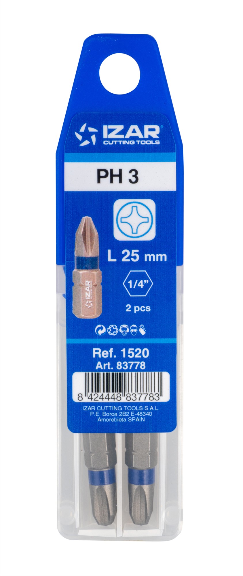 PUNTA ATORNILLAR DIN3126 STANDARD - 1520 - PH 3 - L25 - (pack 2 pcs.  -  EUR/pack)