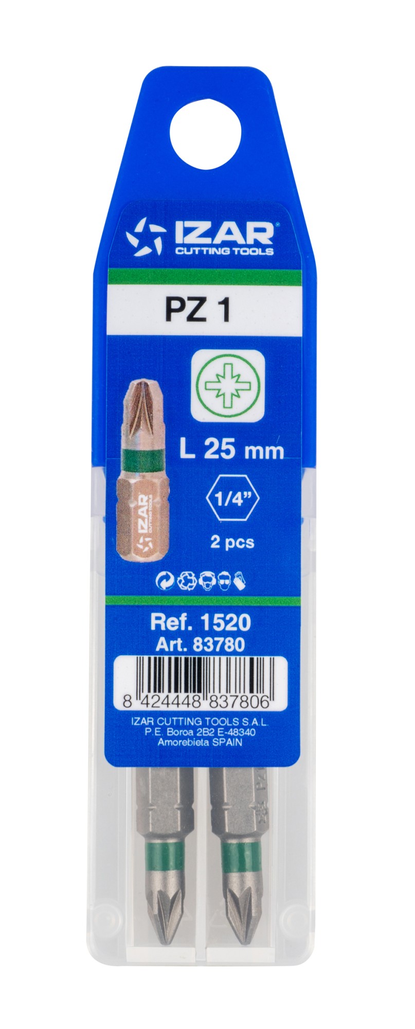 PUNTA ATORNILLAR DIN3126 STANDARD - 1520 - PZ 1 - L25 - (pack 2 pcs.  -  EUR/pack)