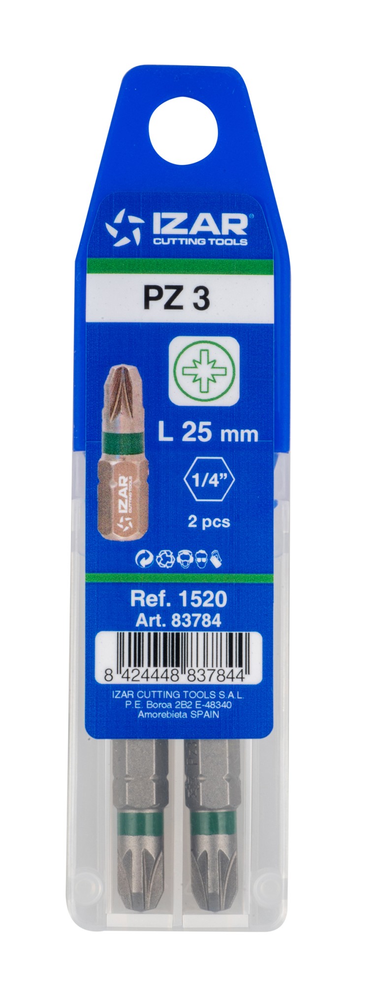 PUNTA ATORNILLAR DIN3126 STANDARD - 1520 - PZ 1 - L25 - (pack 2 pcs.  -  EUR/pack)