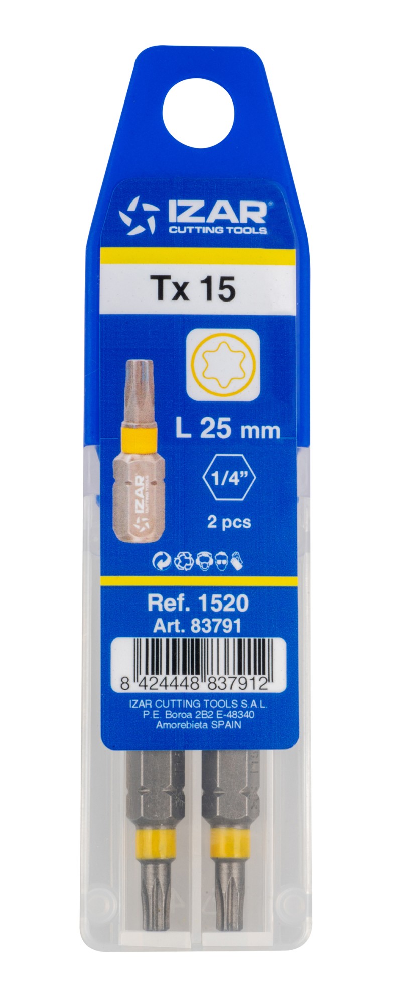 PUNTA ATORNILLAR DIN3126 STANDARD - 1520 - TORX 10 - L25 - (pack 2 pcs.  -  EUR/pack)