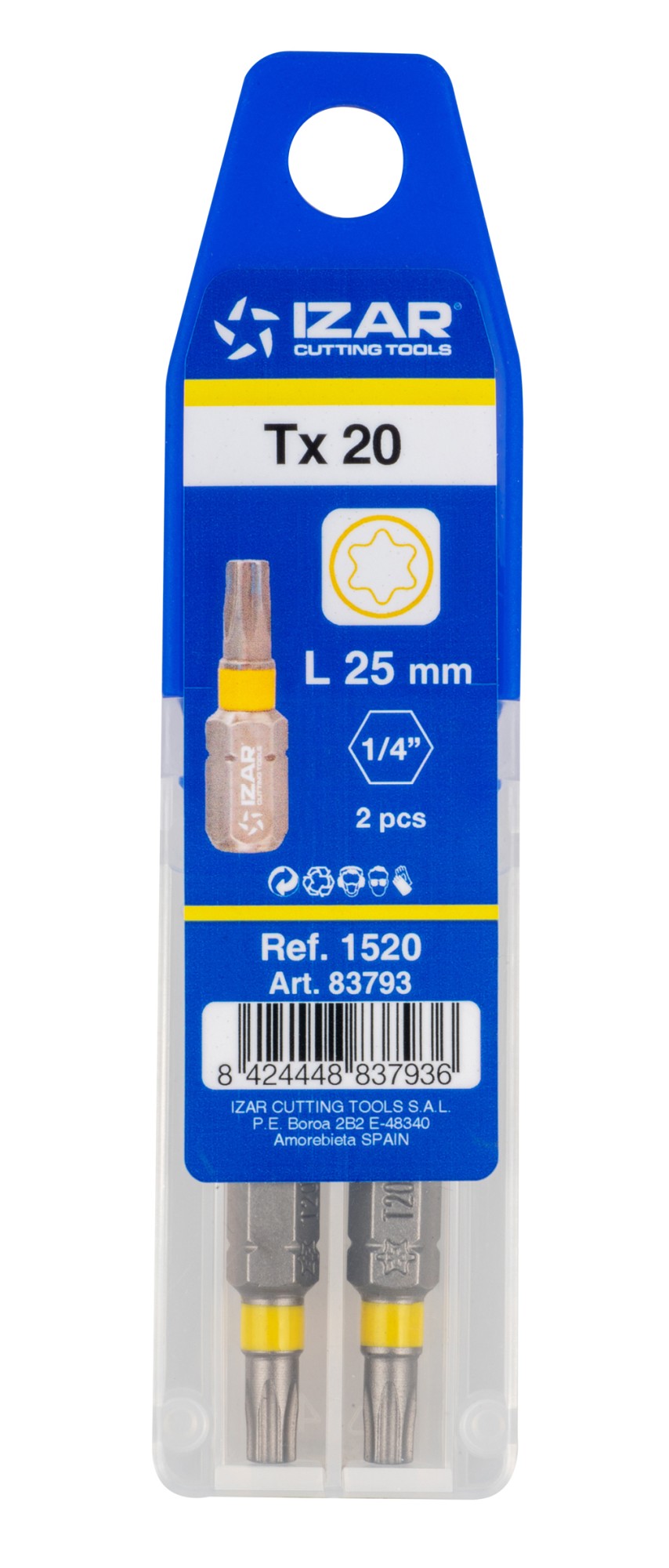 PUNTA ATORNILLAR DIN3126 STANDARD - 1520 - TORX 10 - L25 - (pack 2 pcs.  -  EUR/pack)