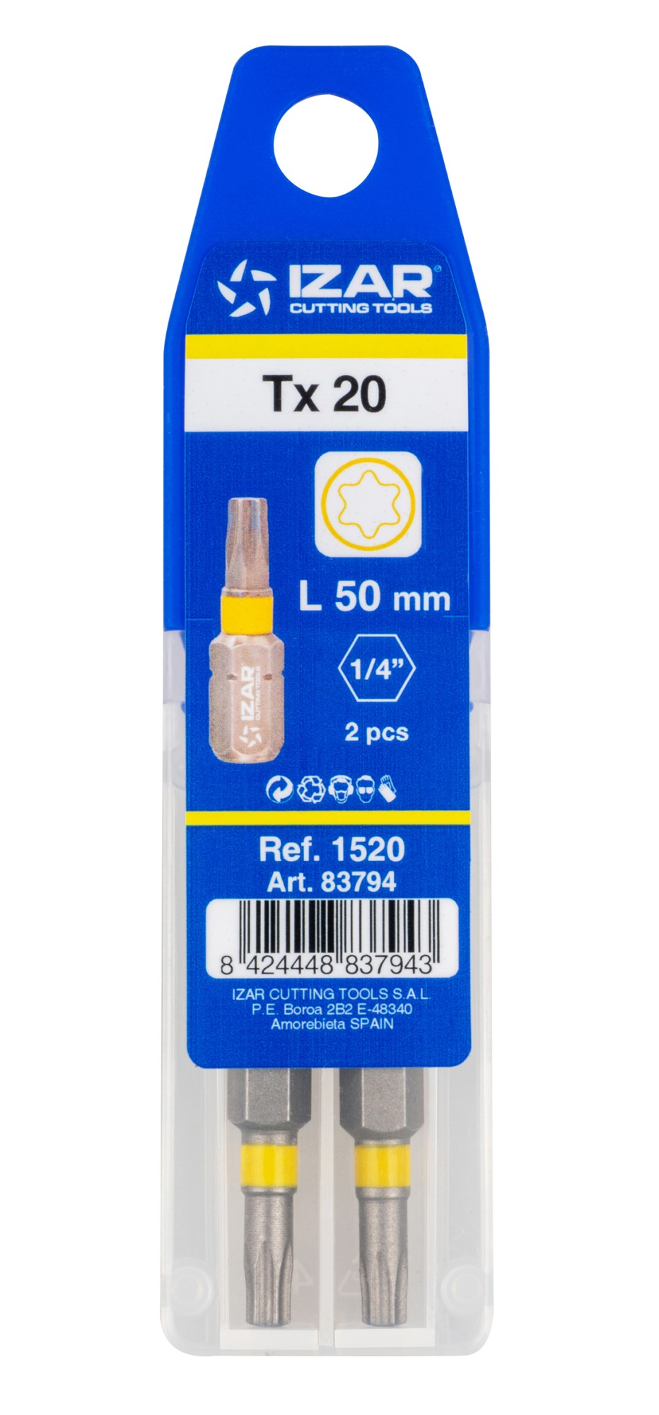 PUNTA ATORNILLAR DIN3126 STANDARD - 1520 - TORX 10 - L25 - (pack 2 pcs.  -  EUR/pack)