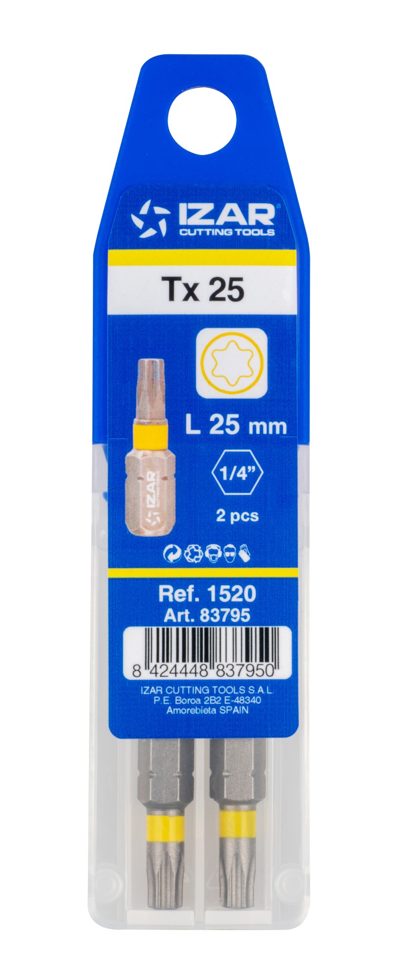 PUNTA ATORNILLAR DIN3126 STANDARD - 1520 - TORX 10 - L25 - (pack 2 pcs.  -  EUR/pack)