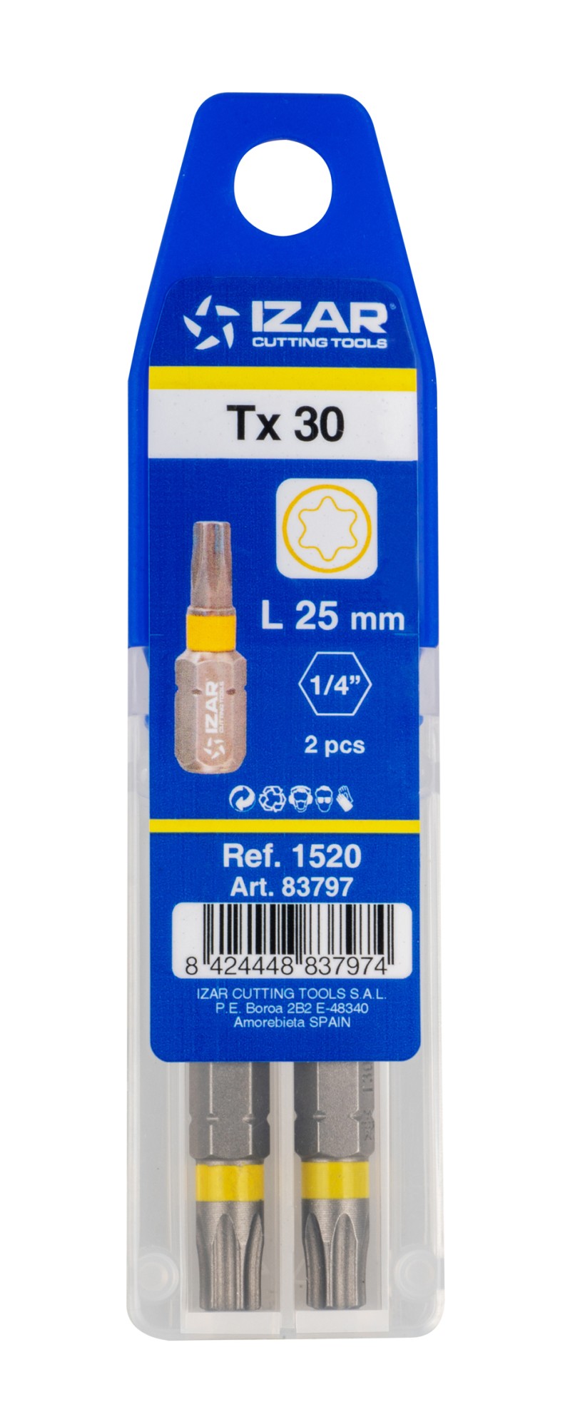 PUNTA ATORNILLAR DIN3126 STANDARD - 1520 - TORX 10 - L25 - (pack 2 pcs.  -  EUR/pack)
