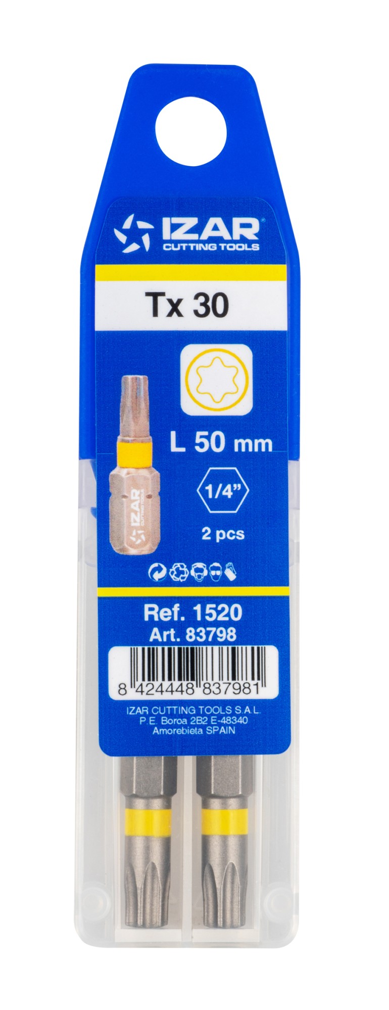 PUNTA ATORNILLAR DIN3126 STANDARD - 1520 - TORX 10 - L25 - (pack 2 pcs.  -  EUR/pack)