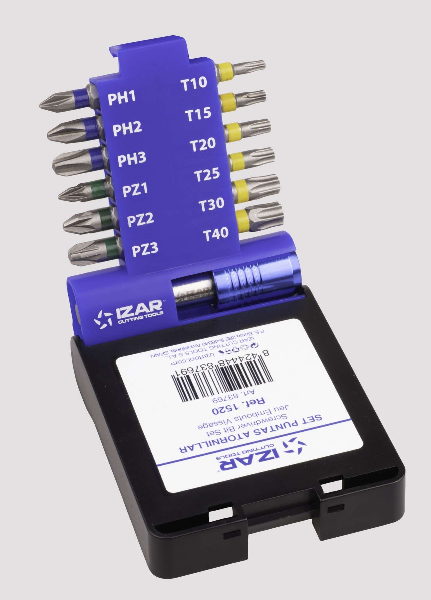 PUNTA ATORNILLAR DIN3126 STANDARD - 1520 - SET PH1-2-3 PZ1-2-3 T10-15-20-25-30-40