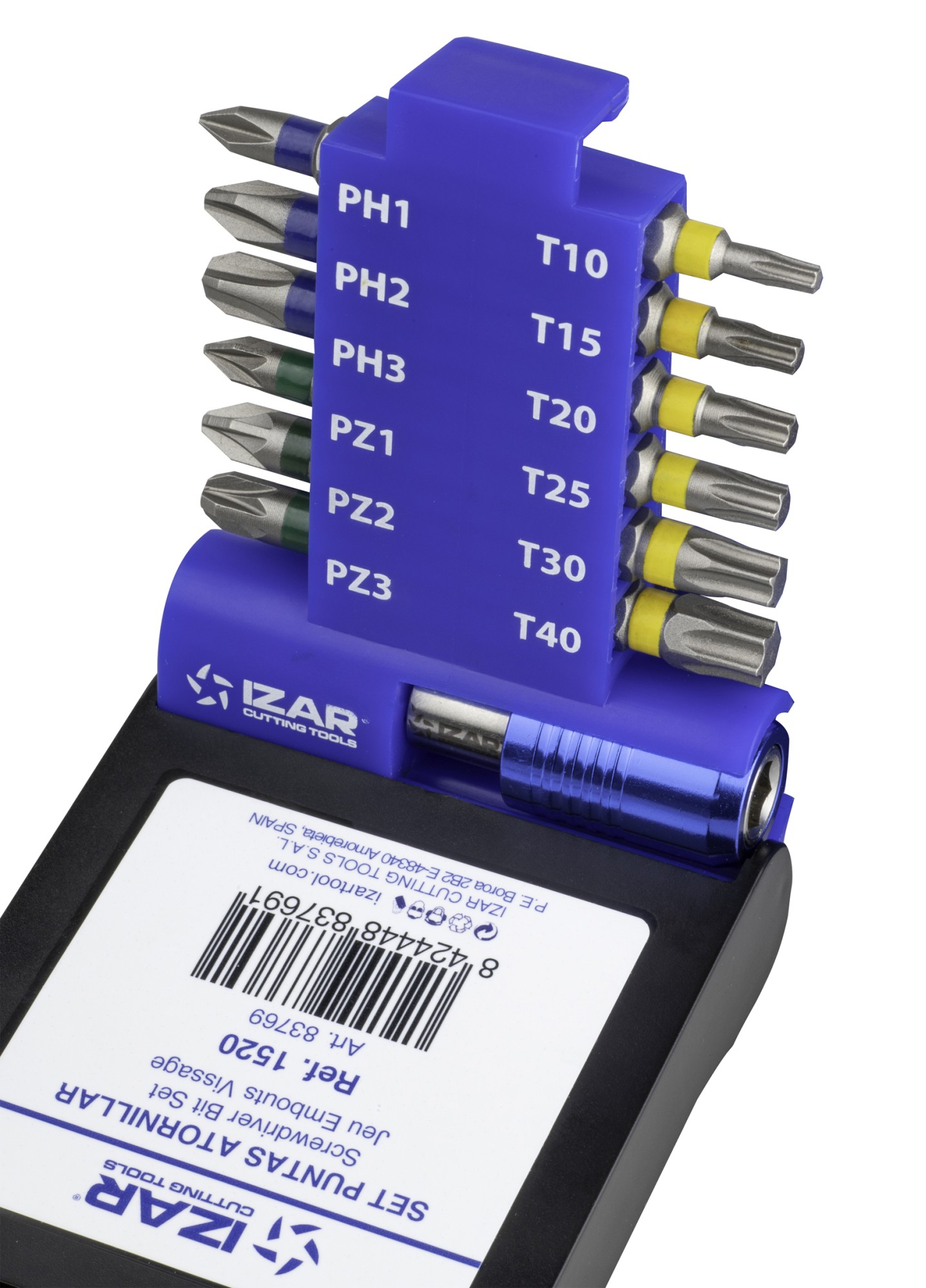 PUNTA ATORNILLAR DIN3126 STANDARD - 1520 - SET PH1-2-3 PZ1-2-3 T10-15-20-25-30-40