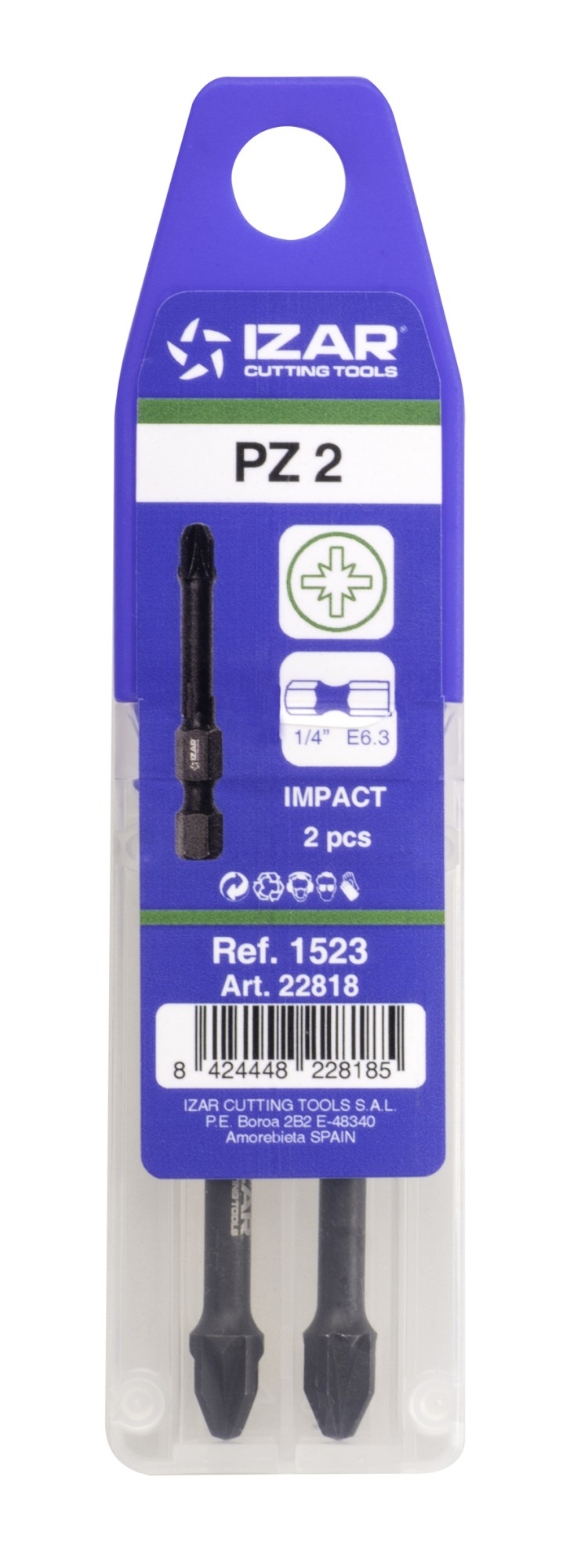PUNTA ATORNILLAR E6.3 IMPACTO - 1523 - PZ 1 - L50 - (pack 2 pcs.  -  EUR/pack)