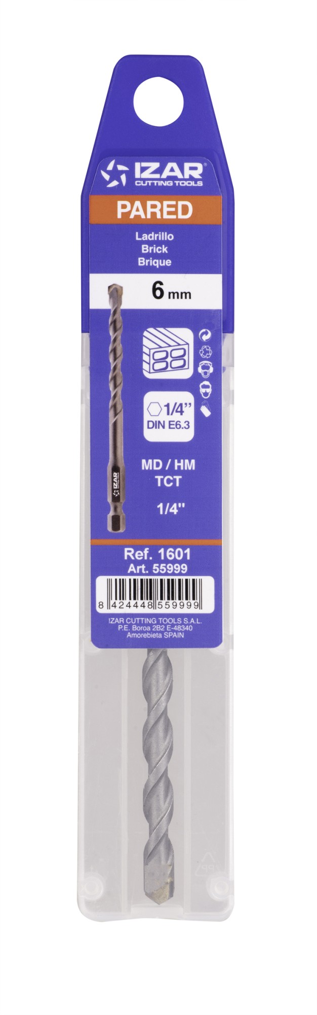 BROCA PARED HEX E6,3 - 1601 - 4,00 mm