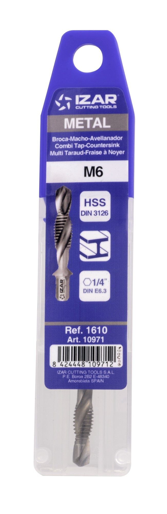 BROCA-MACHO-AVELLANADOR HSS DIN3126 - 1610 - M3