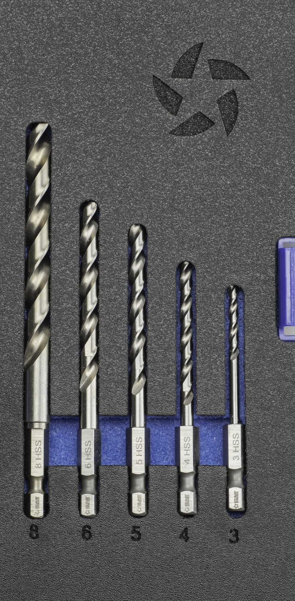 BROCA HSS HEXAGONAL 1/4 LARGA DIN E6.3 METAL - 1613 - SET 3-4-5-6-8 mm