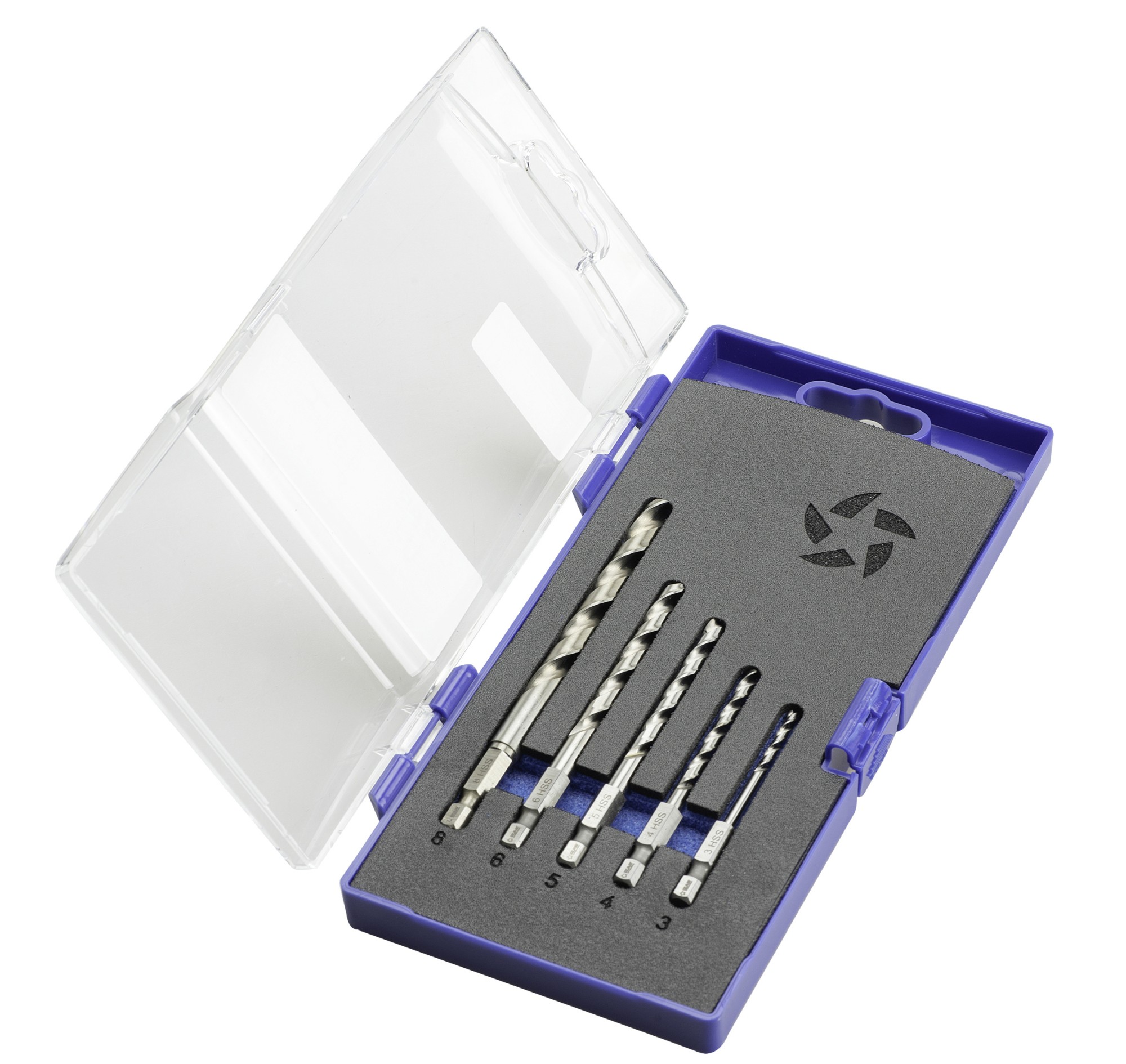 BROCA HSS HEXAGONAL 1/4 LARGA DIN E6.3 METAL - 1613 - SET 3-4-5-6-8 mm