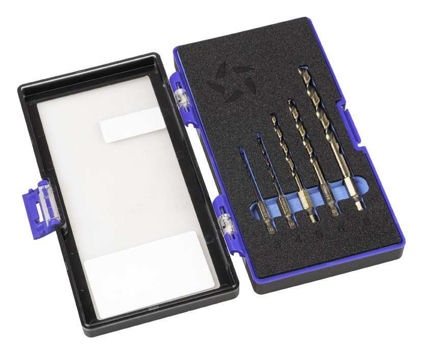 BROCA HSS Co HEXAGONAL 1/4 LARGA DIN E6.3 METAL - 1616 - SET 3-4-5-6-8 mm