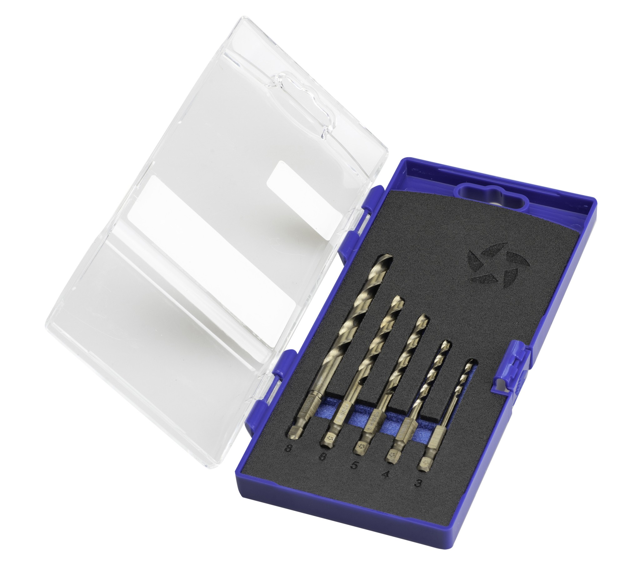 BROCA HSS Co HEXAGONAL 1/4 LARGA DIN E6.3 METAL - 1616 - SET 3-4-5-6-8 mm