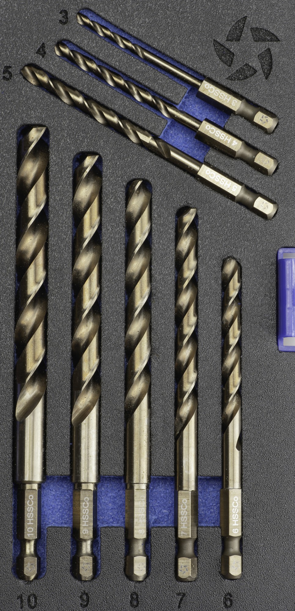 BROCA HSS Co HEXAGONAL 1/4 LARGA DIN E6.3 METAL - 1616 - SET 3-4-5-6-7-8-9-10 mm