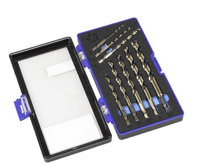 BROCA HSS Co HEXAGONAL 1/4 LARGA DIN E6.3 METAL - 1616 - SET 3-4-5-6-7-8-9-10 mm