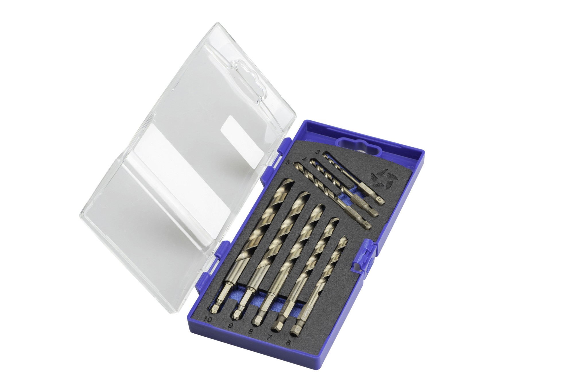 BROCA HSS Co HEXAGONAL 1/4 LARGA DIN E6.3 METAL - 1616 - SET 3-4-5-6-7-8-9-10 mm