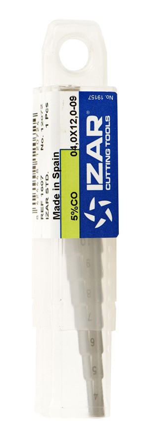 BROCA HSS Co ESCALONADA ESPIRAL - 1617 - 04,0X12,0-09