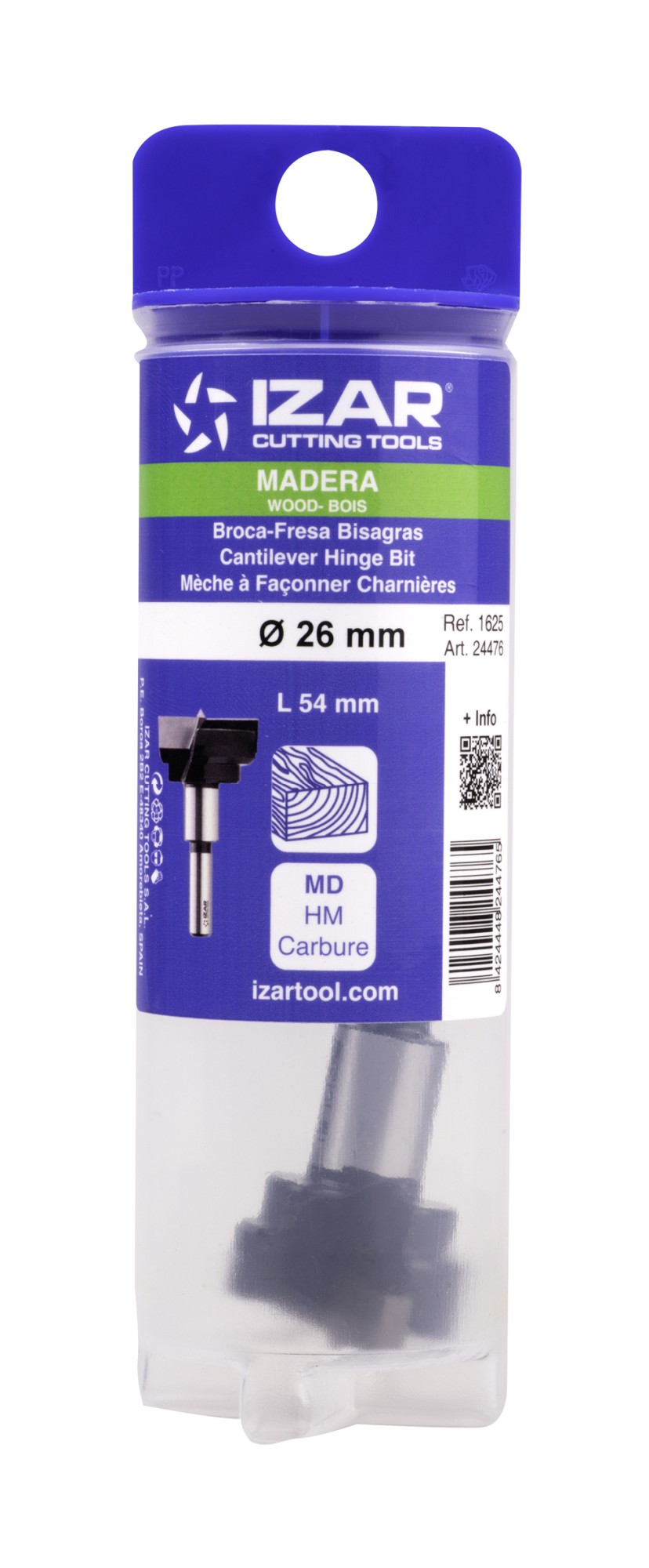 BROCA-FRESA METAL-DURO MADERA BISAGRA - 1625 - 26,00 mm