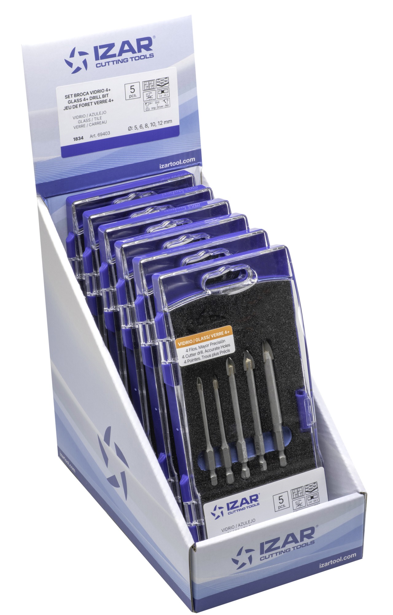 BROCA VIDRIO-AZULEJO 4+ - 1834 - EXPO 6 SETS 05-06-08-10-12 mm