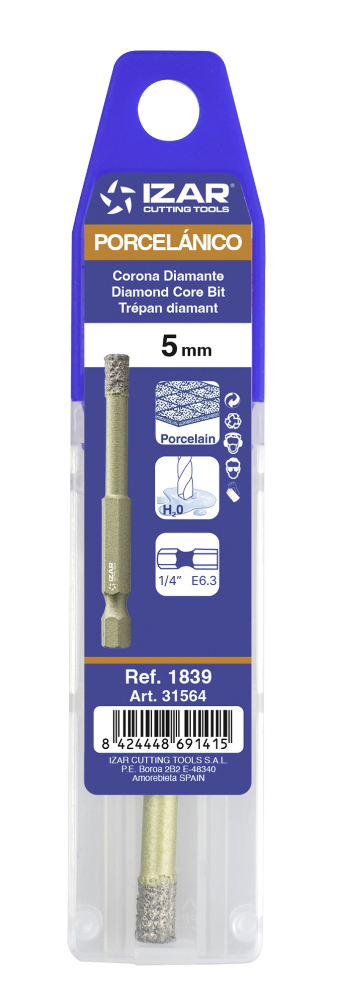 BROCA-CORONA DIAMANTE HEX - 1839 - 5,00 mm