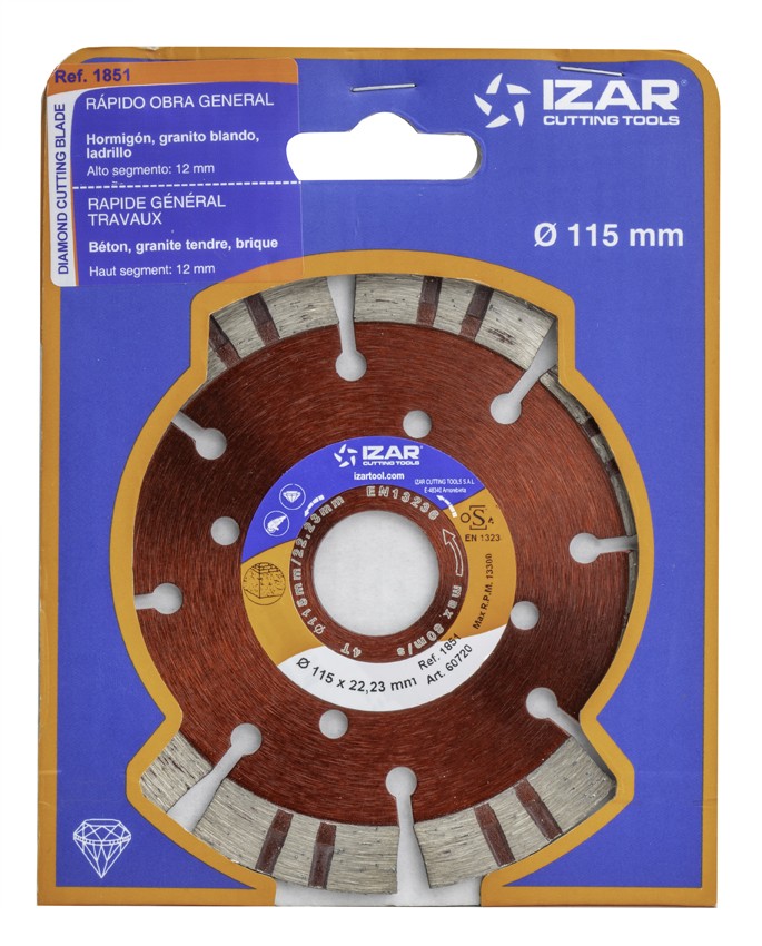 DISCO DIAMANTE SEGMENTADO OBRA GENERAL - 1851 - 115 x 12 mm