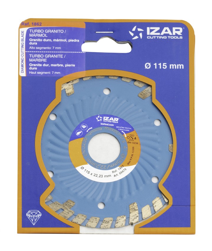 DISCO DIAMANTE TURBO GRANITO / MARMOL - 1862 - 115 x 07 mm