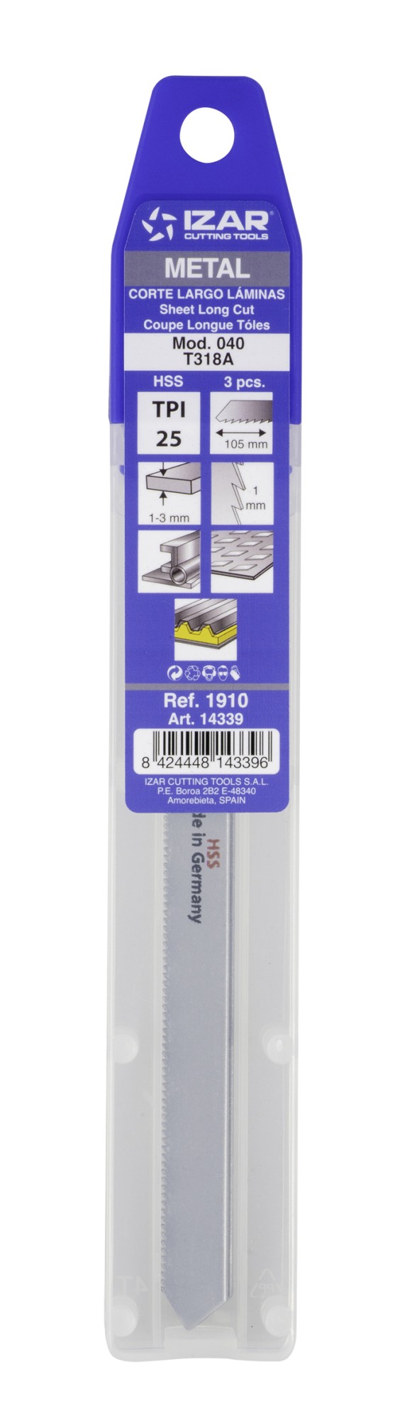 SIERRA CALAR METAL AMARRE T - 1910 - MOD. 040 (T318A) - (pack 3 uds.  -  EUR/pack)