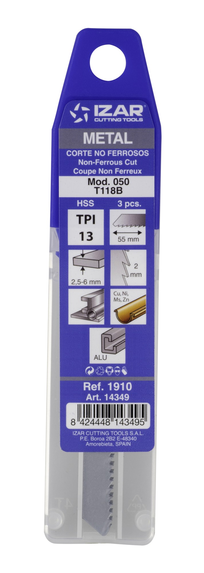 SIERRA CALAR METAL AMARRE T - 1910 - MOD. 050 (T118B) - (pack 3 uds.  -  EUR/pack)