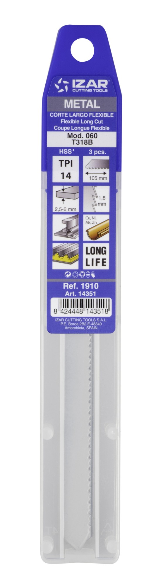 SIERRA CALAR METAL AMARRE T - 1910 - MOD. 060 (T318B) - (pack 3 uds.  -  EUR/pack)