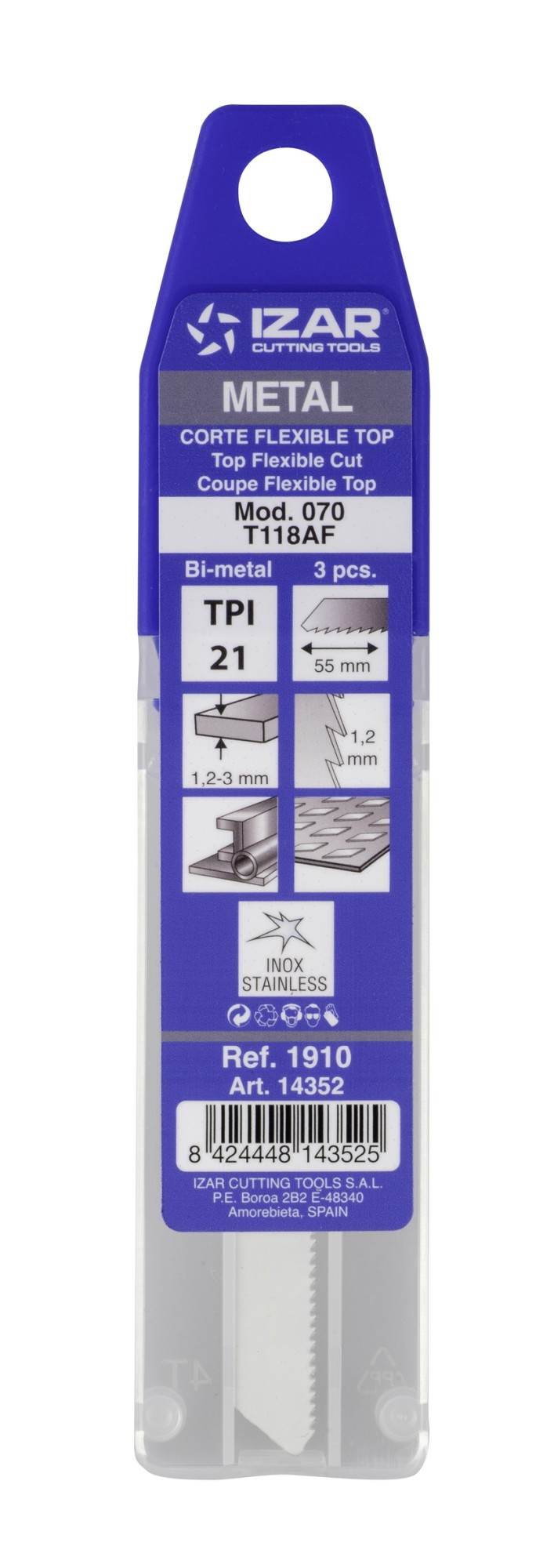 SIERRA CALAR METAL AMARRE T - 1910 - MOD. 070 (T118AF) - (pack 3 uds.  -  EUR/pack)