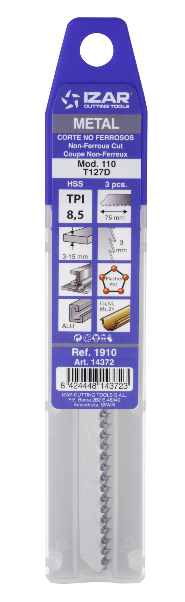SIERRA CALAR METAL AMARRE T - 1910 - MOD. 110 (T127D) - (pack 3 uds.  -  EUR/pack)
