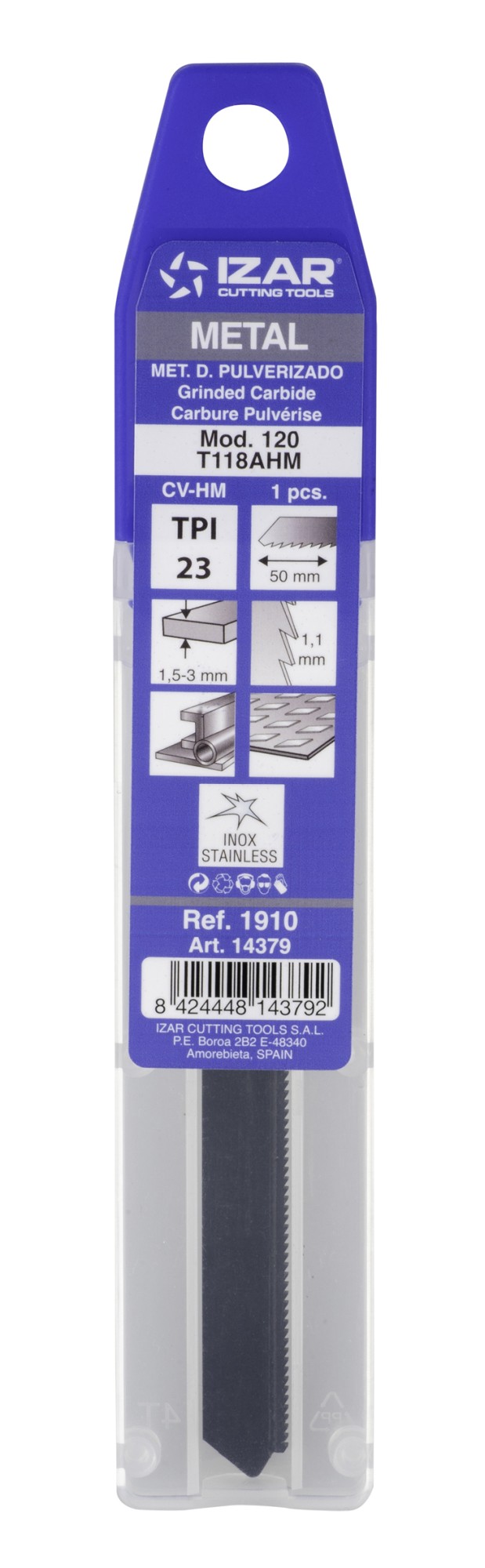 SIERRA CALAR METAL AMARRE T - 1910 - MOD. 120 (T118AHM) - (pack 1 ud.  -  EUR/pack)