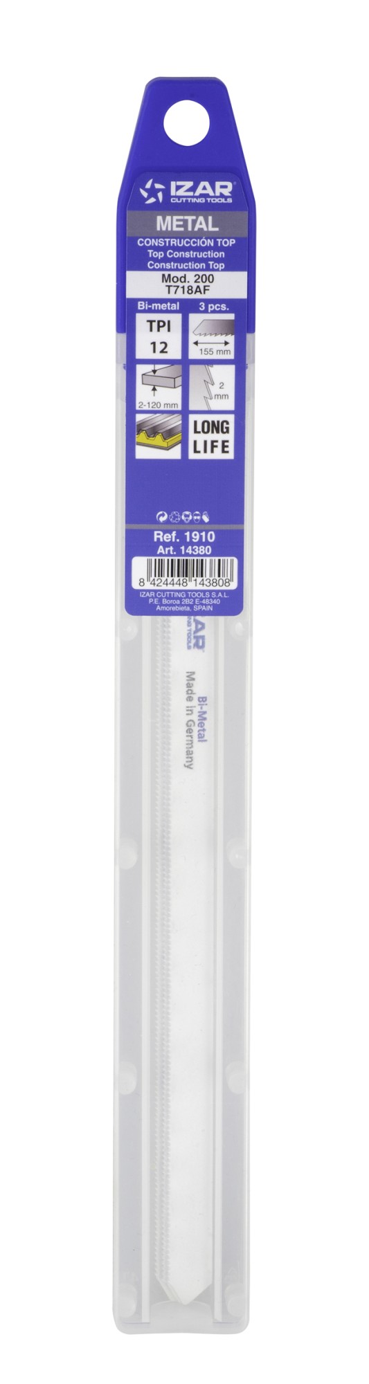 SIERRA CALAR METAL AMARRE T - 1910 - MOD. 200 (T718AF) - (pack 3 uds.  -  EUR/pack)