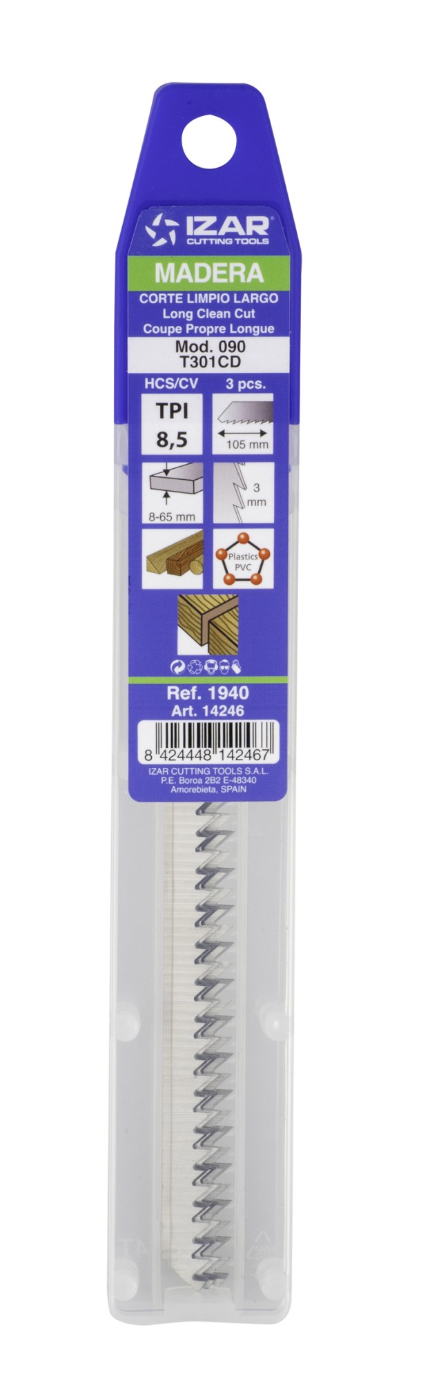 SIERRA CALAR MADERA AMARRE T - 1940 - MOD. 090 (T301CD) - (pack 3 uds.  -  EUR/pack)