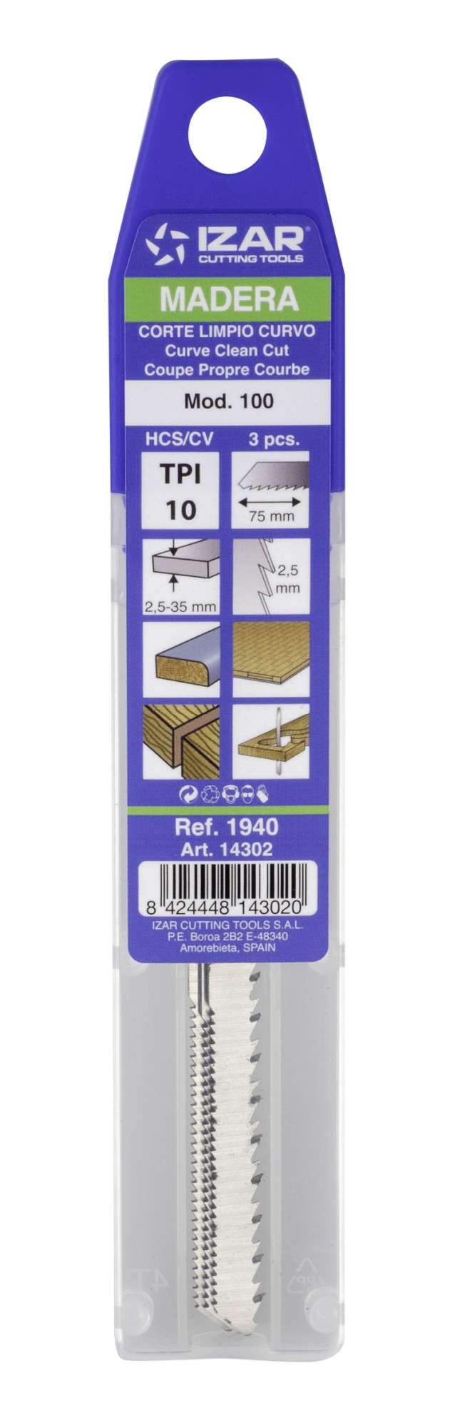 SIERRA CALAR MADERA AMARRE T - 1940 - MOD. 100 () - (pack 3 uds.  -  EUR/pack)
