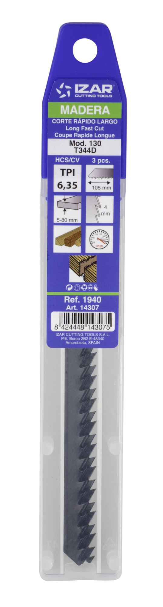 SIERRA CALAR MADERA AMARRE T - 1940 - MOD. 130 (T344D) - (pack 3 uds.  -  EUR/pack)