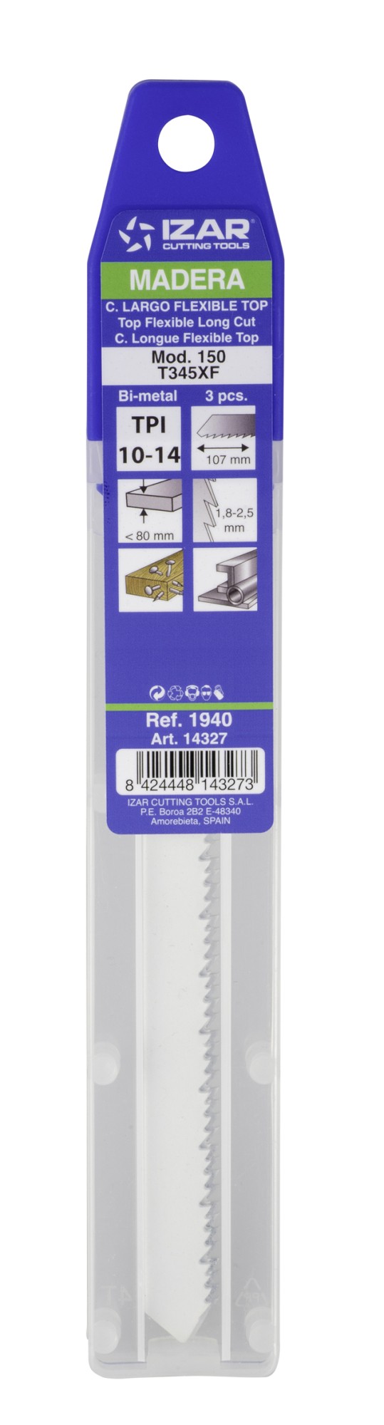 SIERRA CALAR MADERA AMARRE T - 1940 - MOD. 150 (T345XF) - (pack 3 uds.  -  EUR/pack)