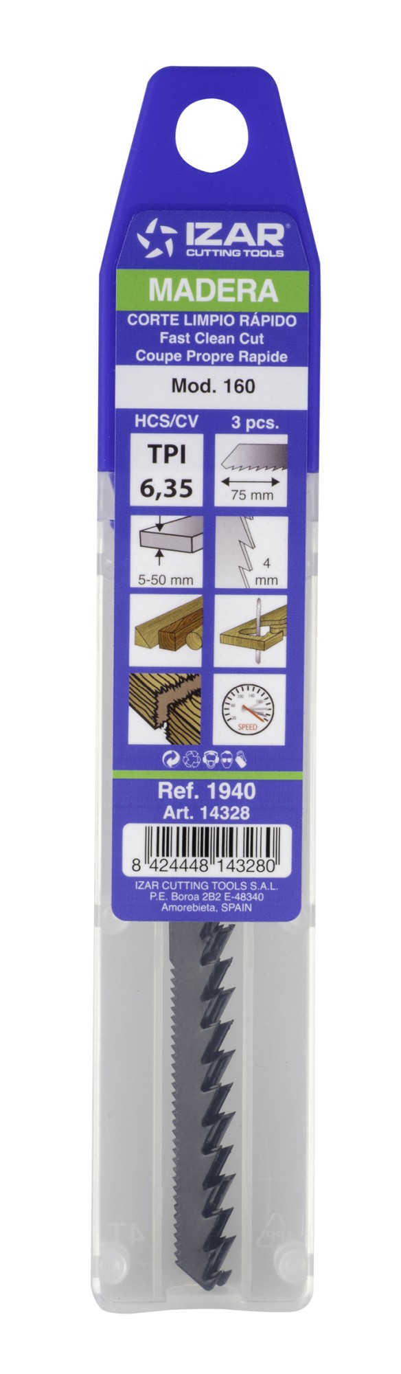 SIERRA CALAR MADERA AMARRE T - 1940 - MOD. 160 () - (pack 3 uds.  -  EUR/pack)